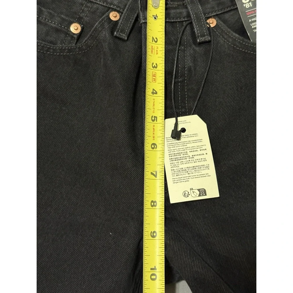 Levi's Premium Women 501 '81 Tapered Leg High Rise Button Fly Jeans Black  24X31